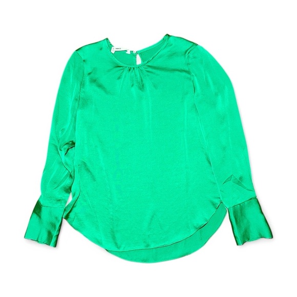 Mango Ruched Satin Blouse 0 - Picture 3 of 5